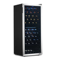 Freestanding Wine Refrigerator, 98 Bottle Dual Zone Compressor Wine Fridge in Stainless Steel