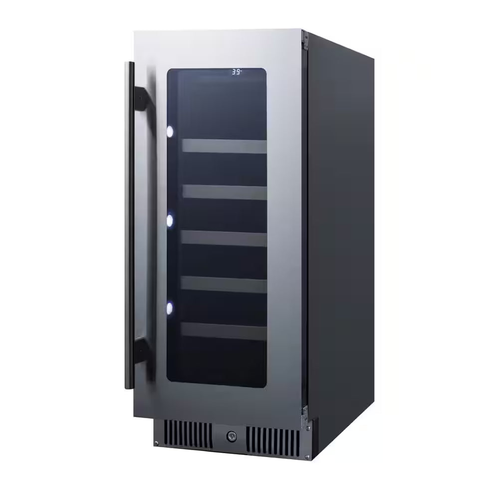 15 In. Single Zone 29-Bottle Built-In Free Standing Wine Cooler