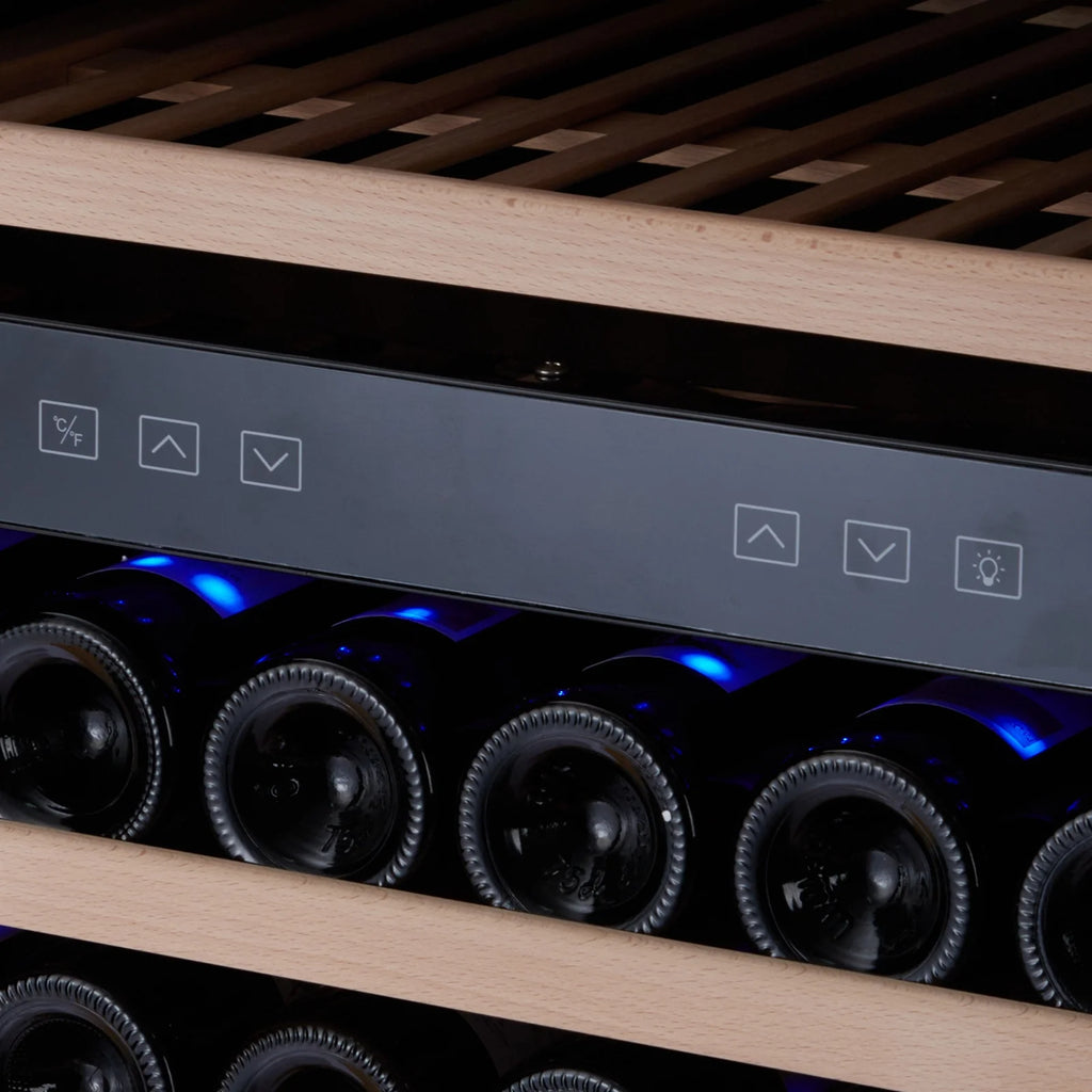 160 Bottle Large Wine Cooler Fridge, 24'' Dual Zone Stainless Steel Wine Refrigerator, Built-In Freestanding Wine Cellar, W/Lock&Temperature Control