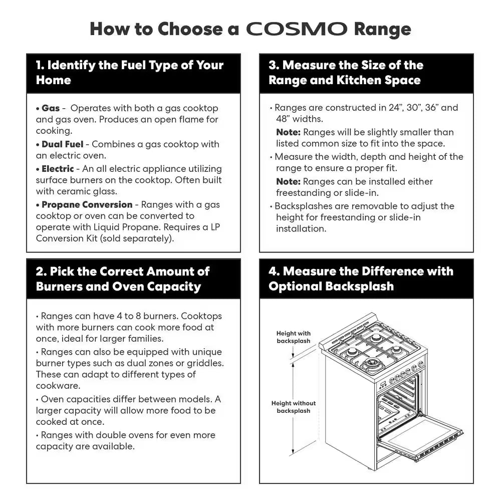 48 In. Vista Collection 5.5 Cu. Ft. Double Oven Gas Range, 8 Burners, LED Panel, Cast Iron Grates, Stainless Steel