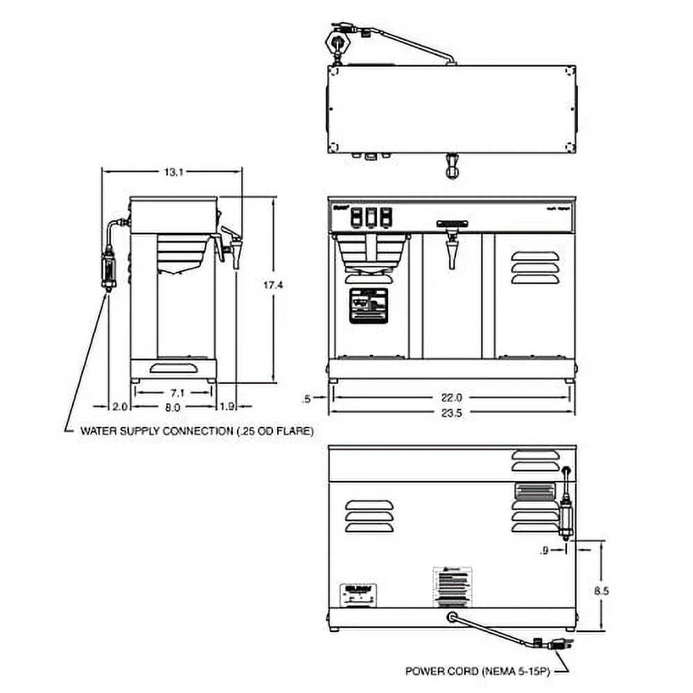 VLPF Professional Automatic Coffee Brewer with 2 Warmers