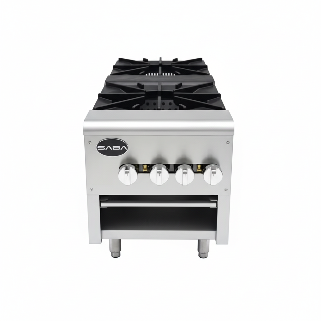 18 In. Commercial Duel Burner Gas Cooktop Stock Pot